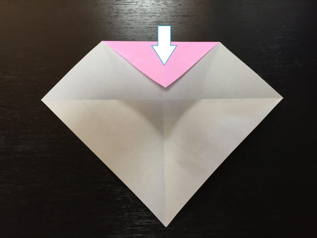 折り紙で簡単なハートの折り方手順4
