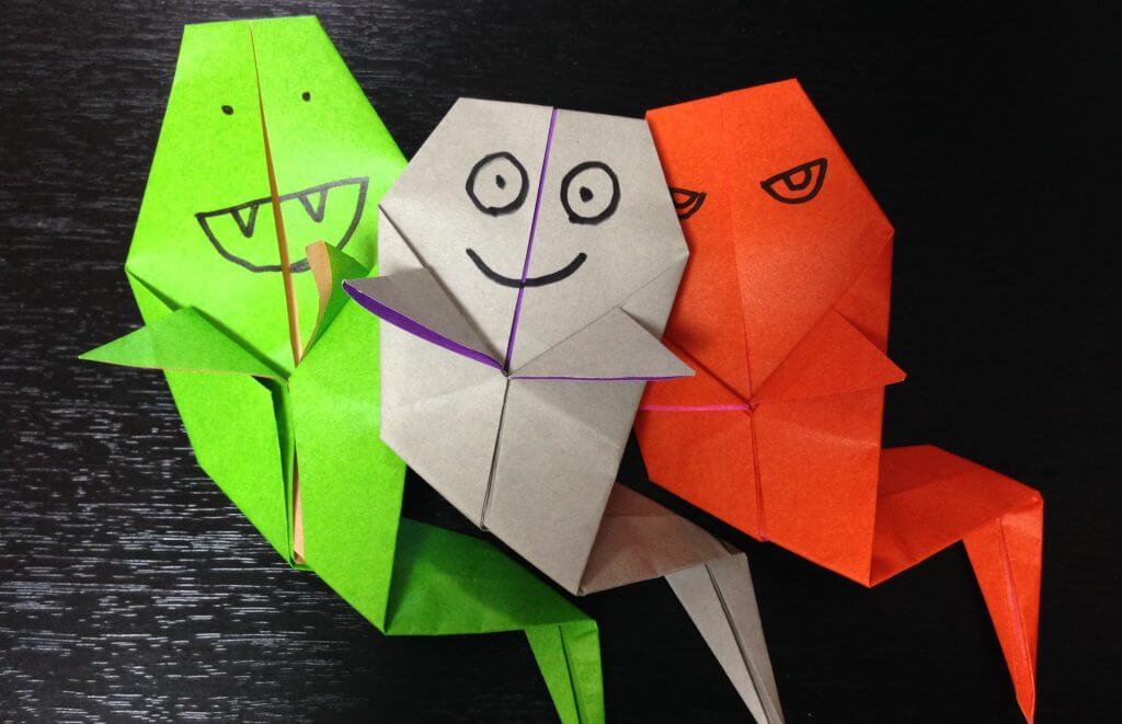 ハロウィンの折り紙お化けの簡単な折り方作り方
