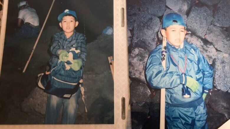 小学生で富士山に登った時（御来光前）