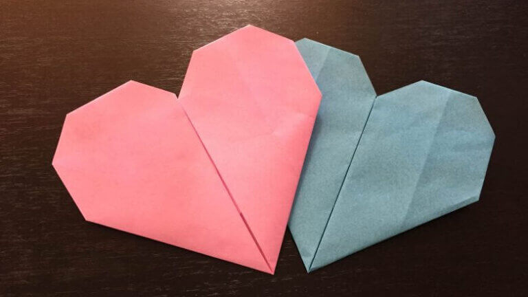 折り紙で簡単なハートの折り方