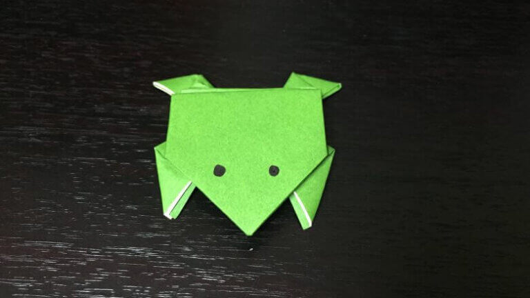 カエルの簡単な折り方　折り紙